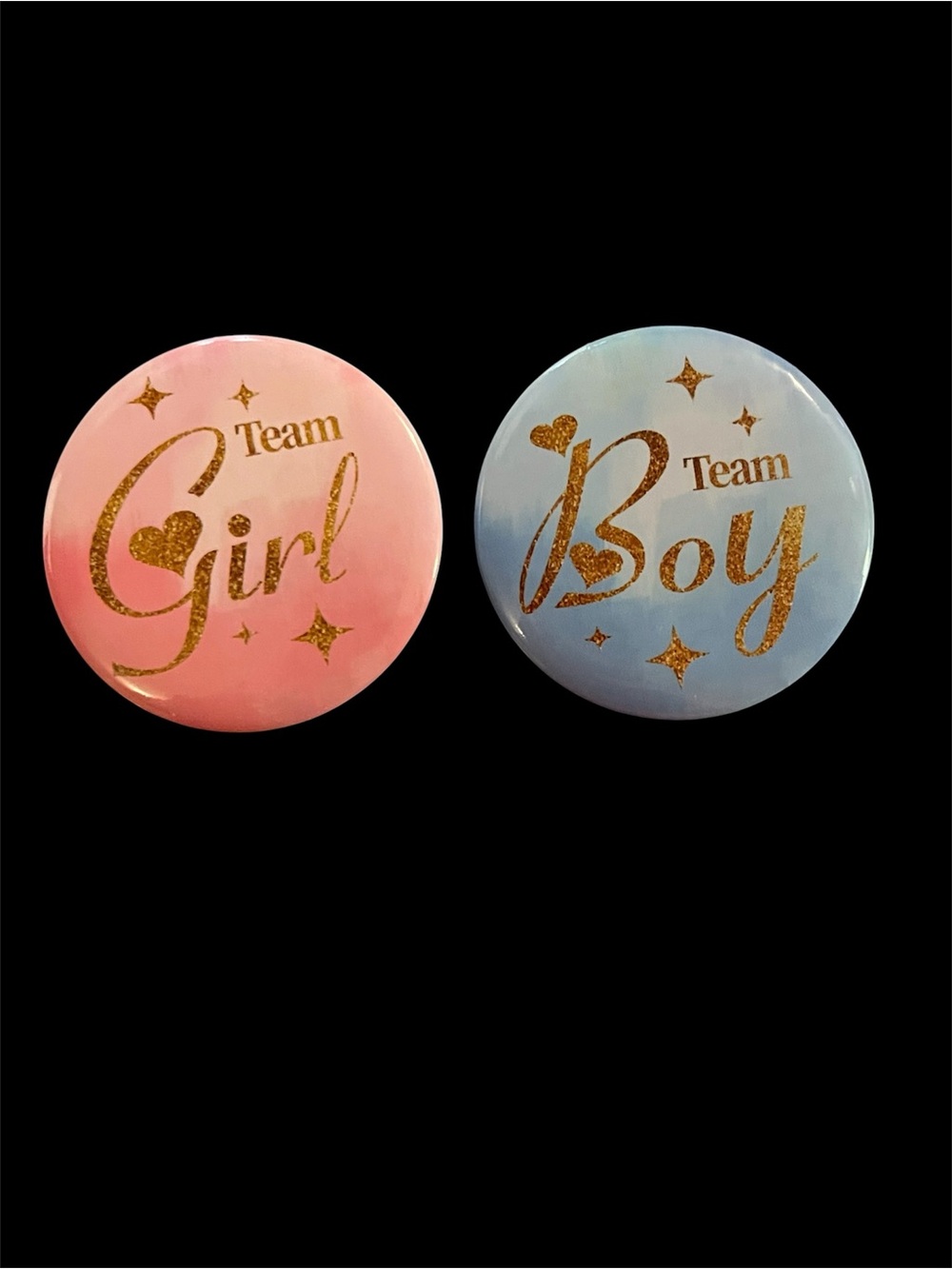 Team Girl & Team Boy Gender Reveal Buttons - Pink and Blue